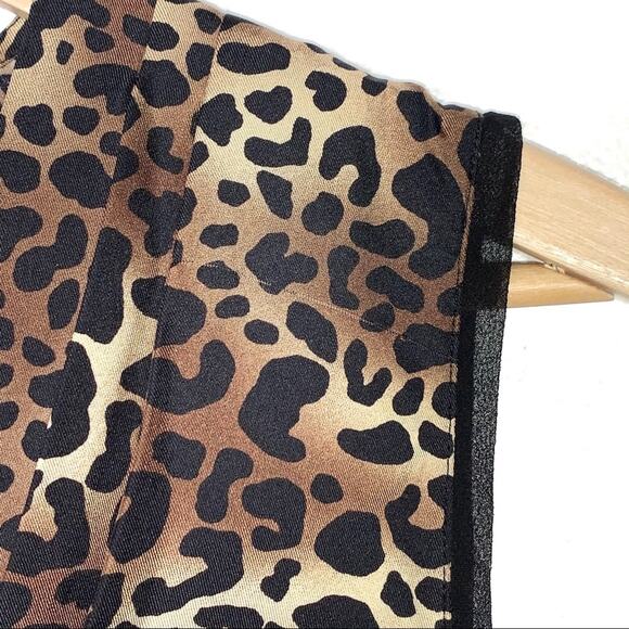 BCBGMaxazria 100% silk animal print sleeveless knee length shift dress size XS - Picture 4 of 7